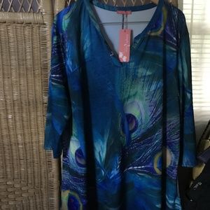 Teal & Blue Peacock Tunic